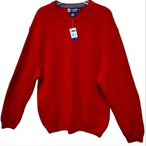 Chaps Red Ribbed Knit Long Sleeve Sweater Size XL NWT